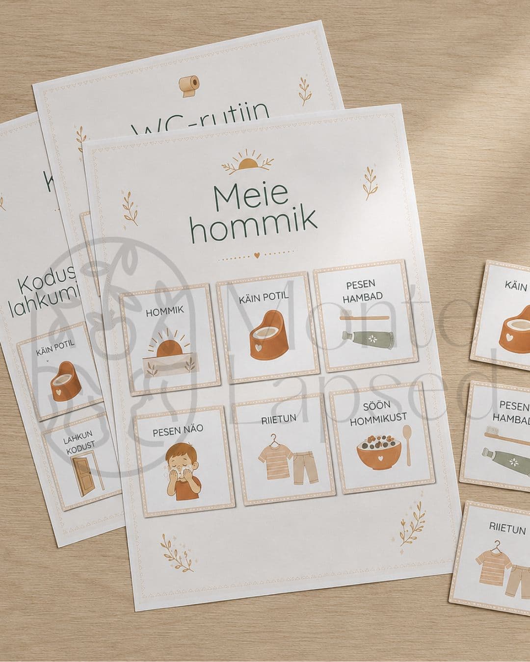 Montessori rutiinitabel lastele – prinditav abivahend